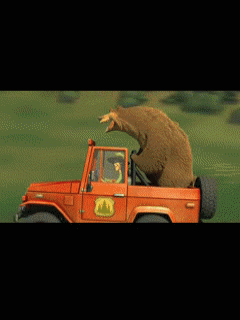 отправь смешную ММСку, Бук в джипе из мультика Сезон Охоты (Bear Car)