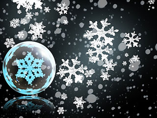 Снежинки и мыльный пузырь (christmas flake)