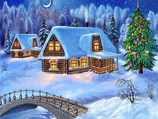 Домик новогодний на опушке леса (House at forest)
