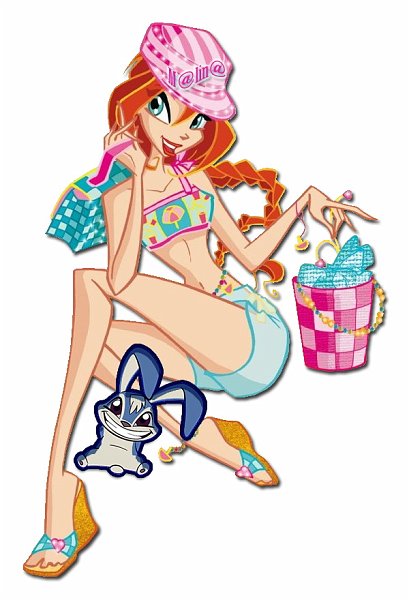 winx_club_bloom_262.jpg - картинка: Блум и ее кролик Кико собираются отдыхать на пляж