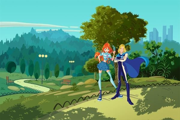 winx_club_bloom_198.jpg - Bloom and prince Sky in garden